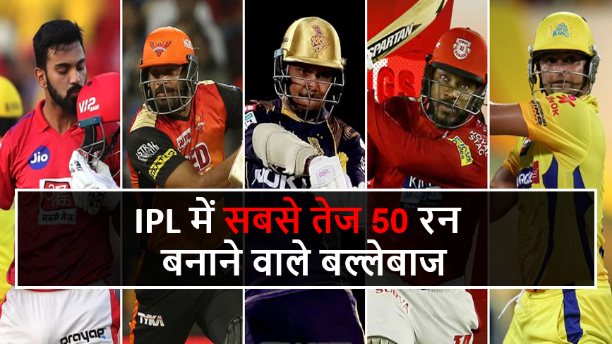 IPL में सबसे तेज 50 रन बनाने वाले बल्लेबाज